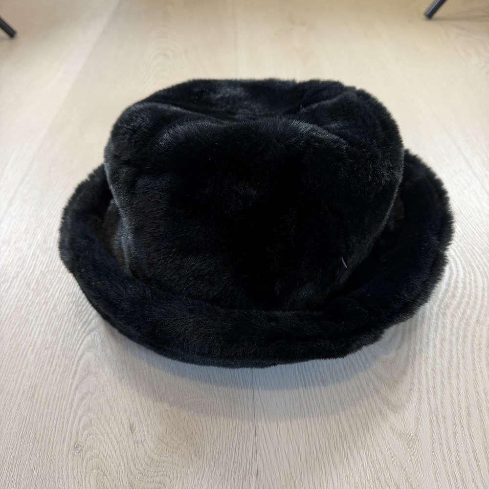 Jocelyn Oversized Chestnut Brown Faux Fur Bucket Winter Ski Resort Festival Hat
